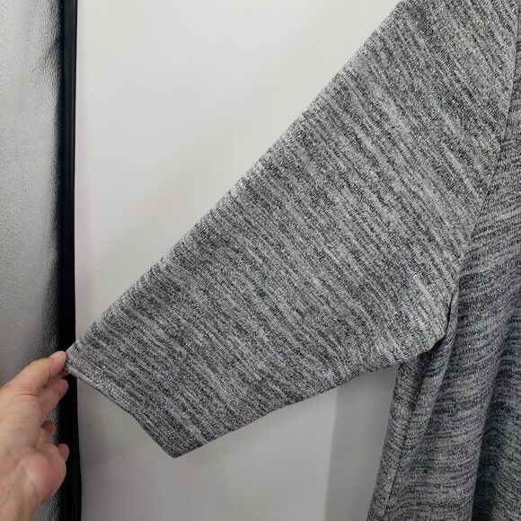 Ruby Rd. 3x Caged Neck Sweater Womens Plus Heathered Gray Black 3/4 Sleeve - Picture 10 of 12